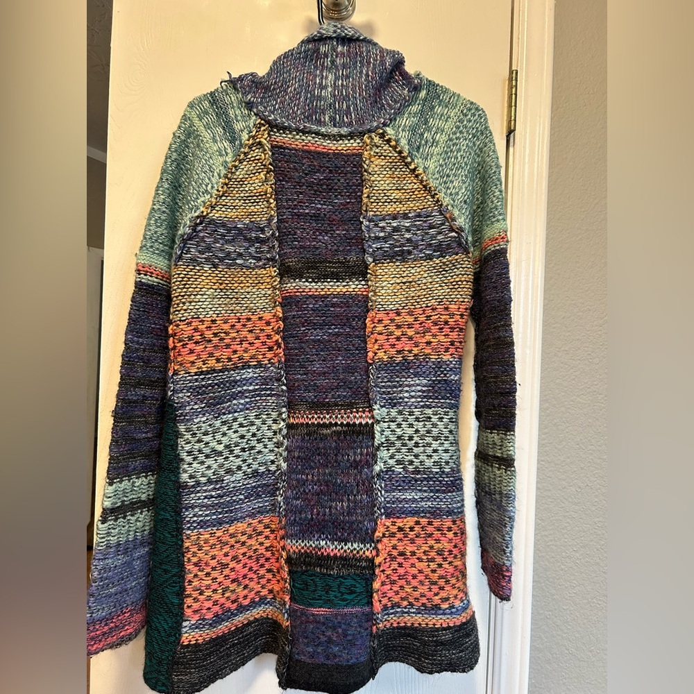 Free People Multicolor Patchwork Serape Fairisle … - image 5
